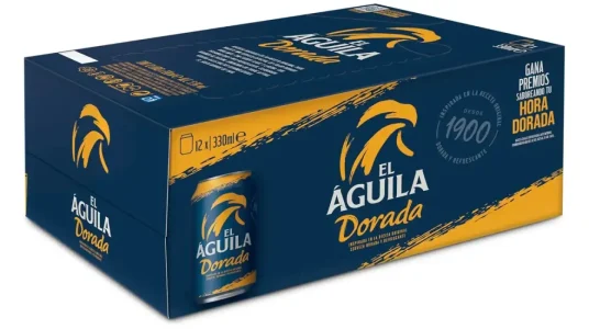 Pack x12 latas Cerveza El Aguila Dorada de 33 cl