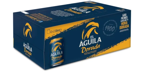 Pack x12 latas Cerveza El Aguila Dorada de 33 cl