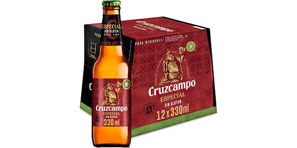 Pack 12x Cerveza Cruzcampo Especial sin gluten de 33cl