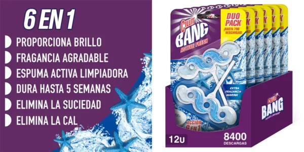 Pack x12 Colgadores Cillit Bang WC Active Fresh