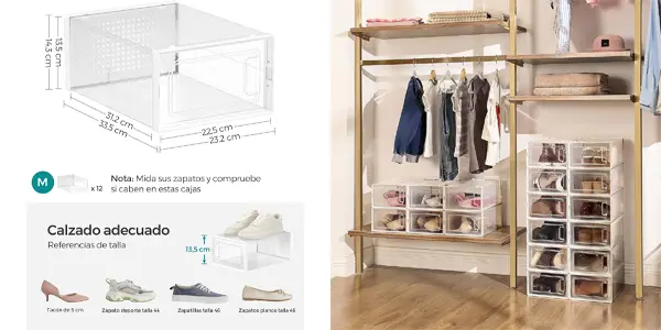 Organizadores de zapatos apilables SONGMICS