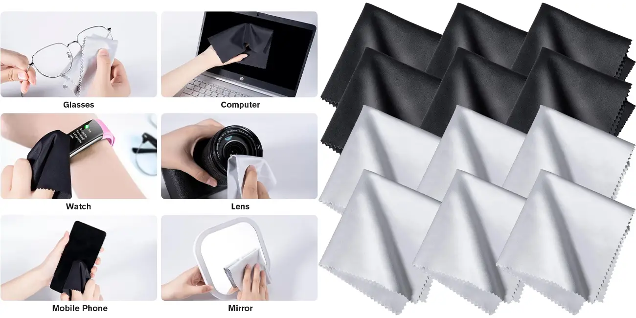 Pack de 12 paños de limpieza de microfibra