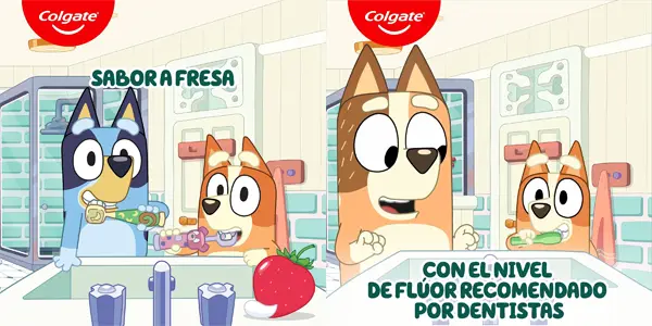 Pack 12x Colgate Kids Bluey sabor fresa de 50 ml