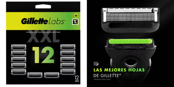 Pack de 12 recambios Gillette Labs con barra exfoliante