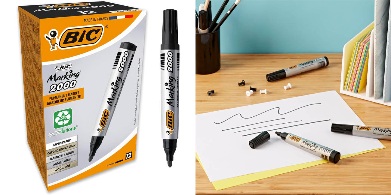 Pack de 12 marcadores permanentes BIC Marking 2000 ECOlutions