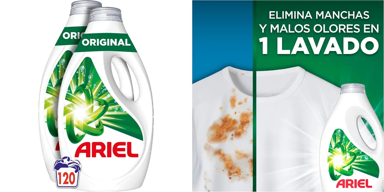Pack de 2 botellas de Ariel líquido Original