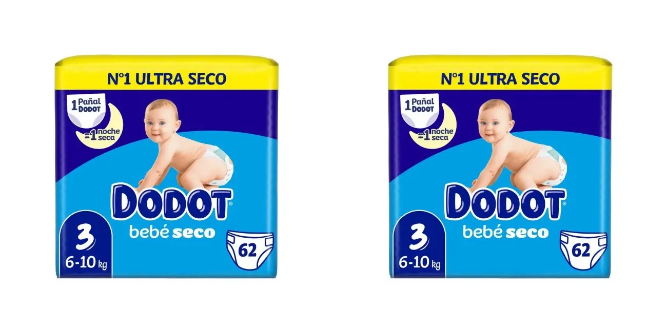 Pack x 124 pañales Dodot Bebé-Seco talla 3