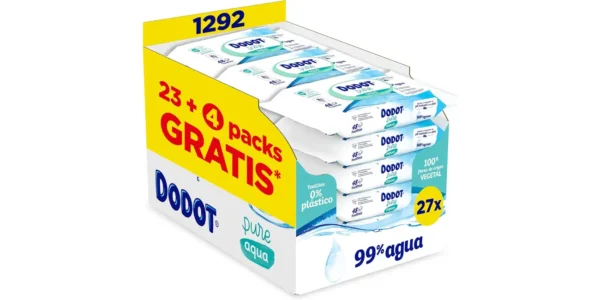 Pack x27 paquetes Toallitas Dodot Aqua Pure para bebé