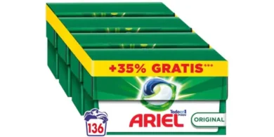 Chollo Ariel PODS Original para 136 lavados por sólo 29,19€ con envío gratis (-40%) ¡0,21€ la dosis!