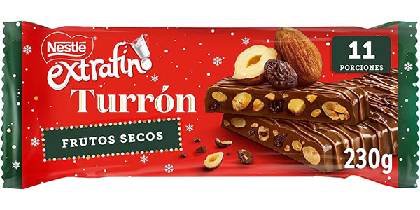 Pack de turrón de chocolate Nestlé Extrafino con leche y frutos secos barato