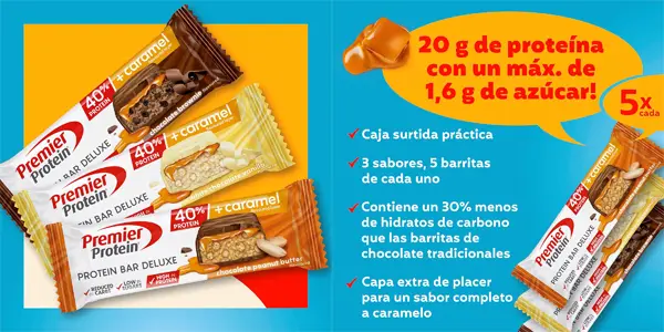 Pack 15 barritas de proteínas Premier Protein Deluxe 40%
