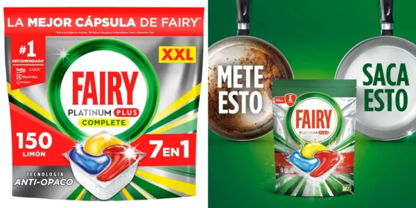 150 pastillas de Fairy Platinum Plus Limón