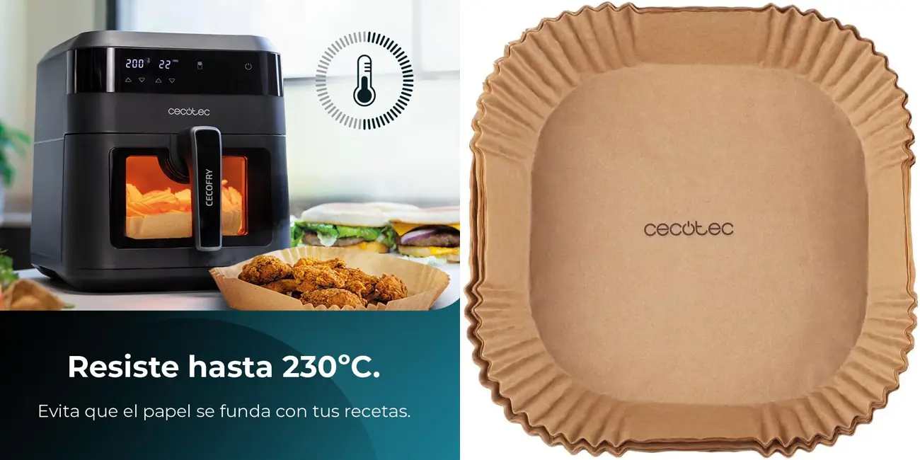 Pack de 150 piezas de papel Cecotec para freidora de aire