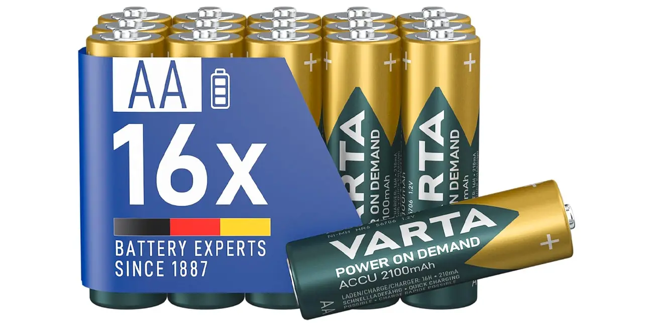 Pack de 16 pilas recargables Varta Power on Demand AA