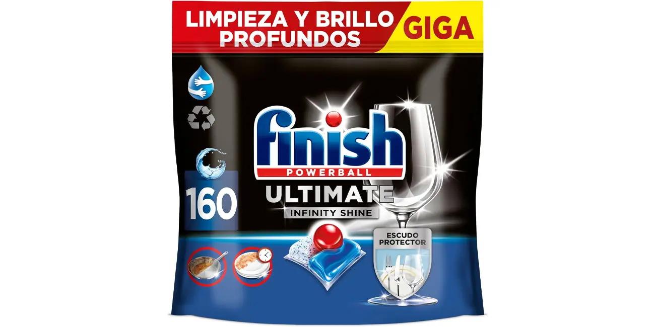 Pack x160 Pastillas para lavavajillas Finish Powerball Ultimate Infinity Shine