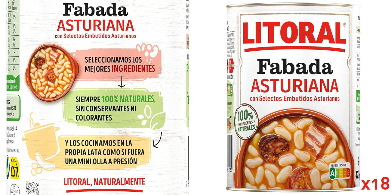 Pack de 18 botes de Fabada Asturiana Litoral