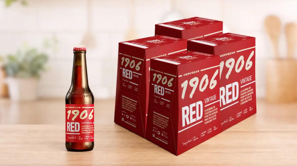 Pack x24 botellas de Cerveza 1906 Red Vintage Lager Extra de 33 cl