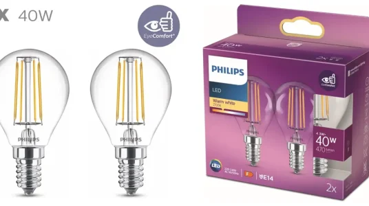 Pack x6 Bombillas LED Philips E27 Filamento de 40W