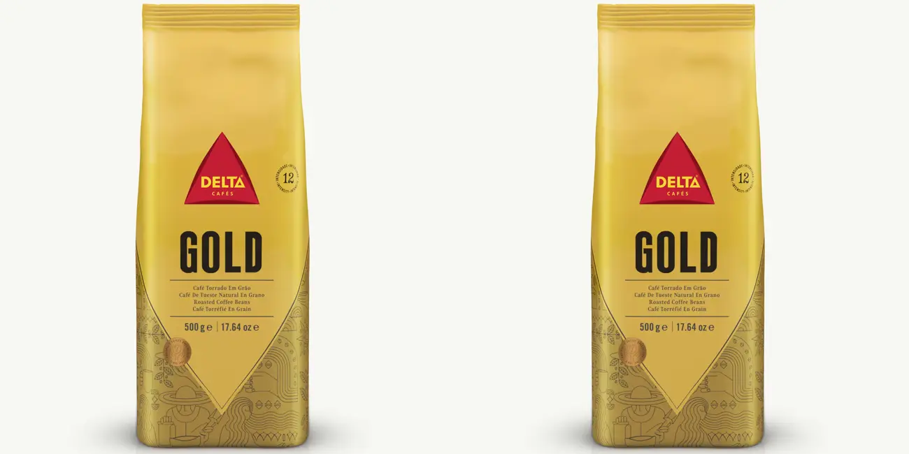Pack 2x café en grano Delta Gold Natural de 500 gr
