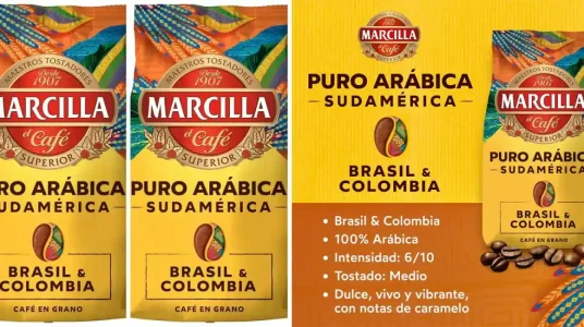 Pack 2x Café Marcilla en grano Puro Arábica Sudamérica
