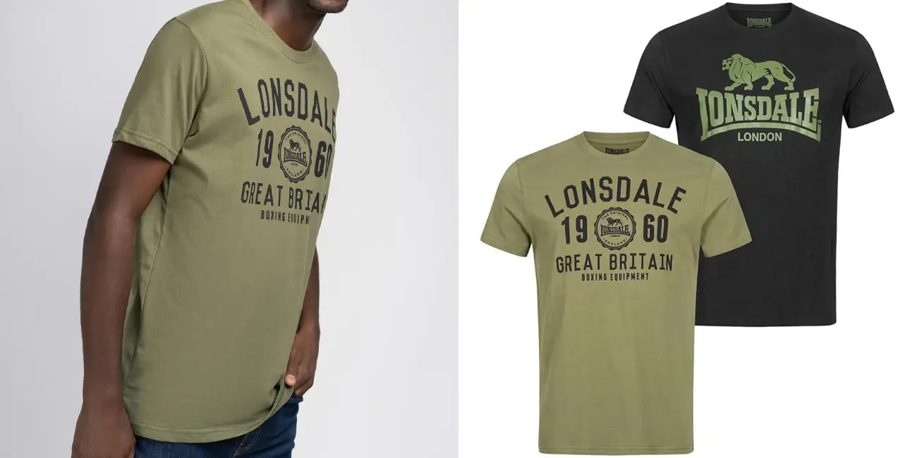 Pack de 2 camisetas Lonsdale Bangor para hombre