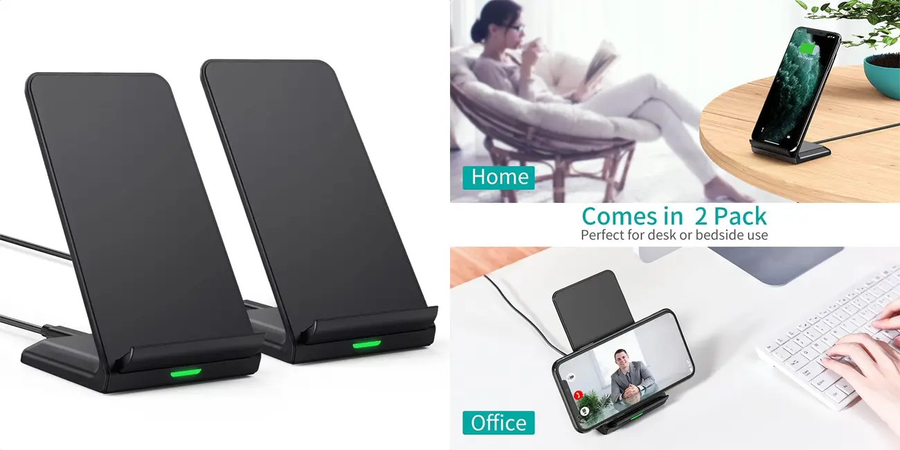 Pack 2x cargador inalámbrico BHHB Qi 15W