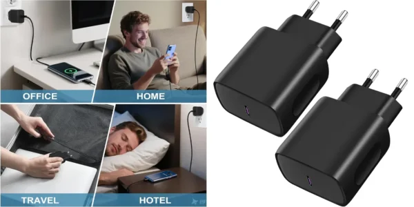 Pack 2x cargador USB-C Vemfay de 25W