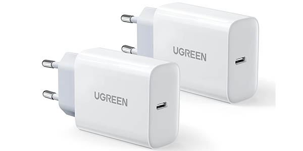 Pack 2x Cargador USB-C Ugreen de 20W