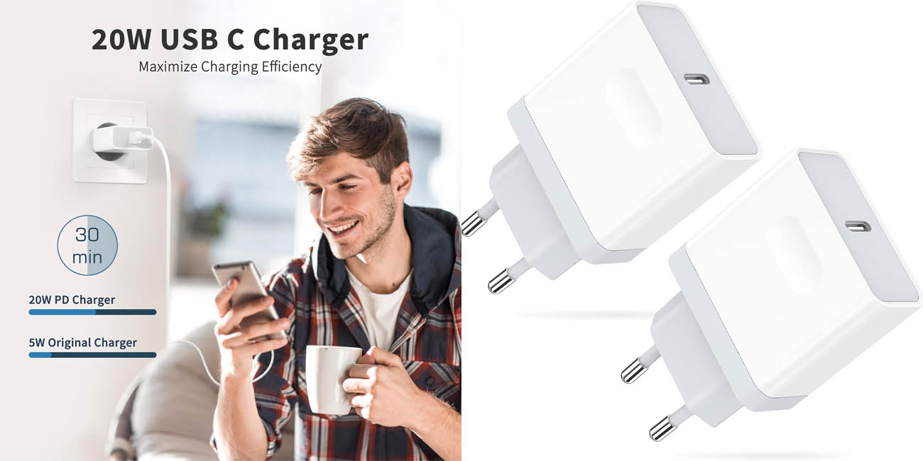 Pack 2x cargador USB-C Lynban de 20W