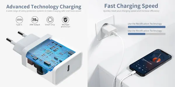 Pack 2x cargador USB-C Nisiyama con cable Lightning