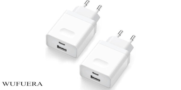 Pack 2x cargador doble Wufuera 20W USB + USB-C