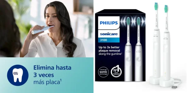 Pack 2x cepillo de dientes eléctrico Philips Sonicare 3100