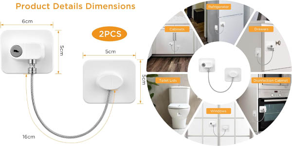 Pack 2x Cerradura de seguridad AiQInu
