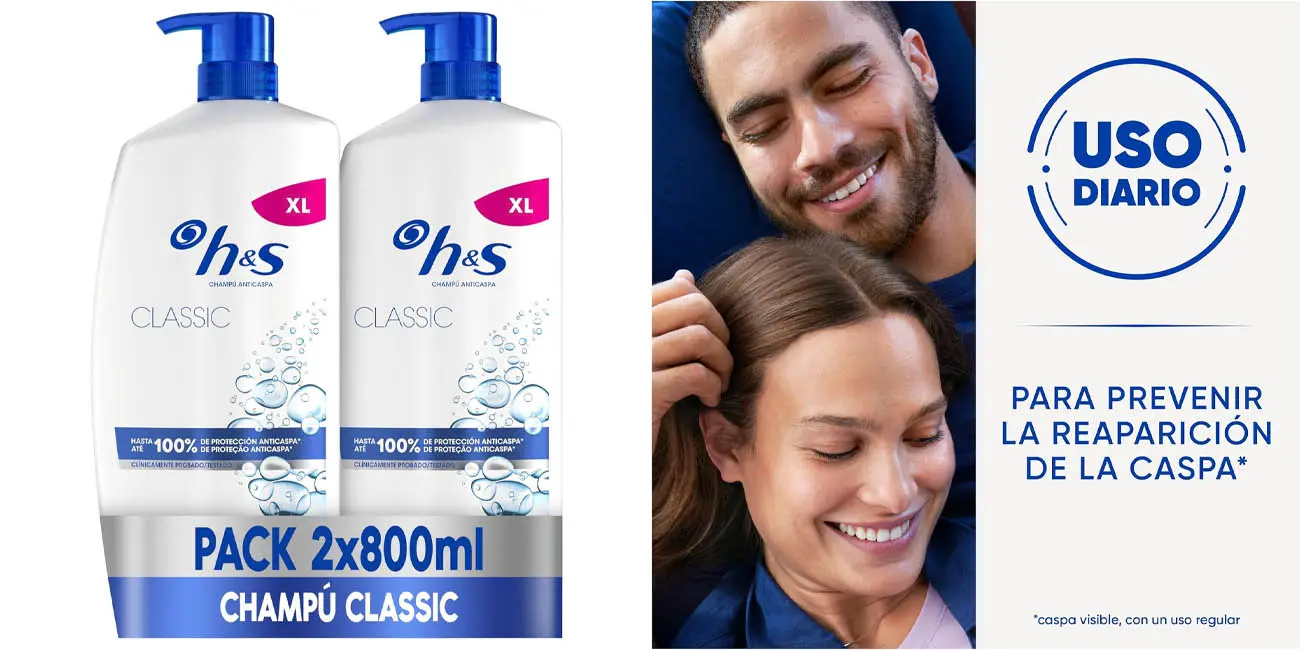 Pack x2 Champús H&S Classic 2 en 1
