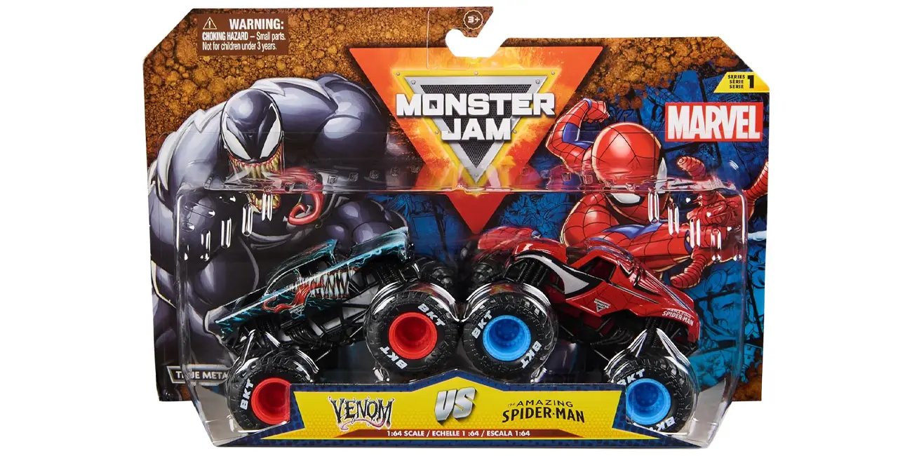 Pack de 2 coches Monster Jam Marvel - Venom Vs Spider-manº