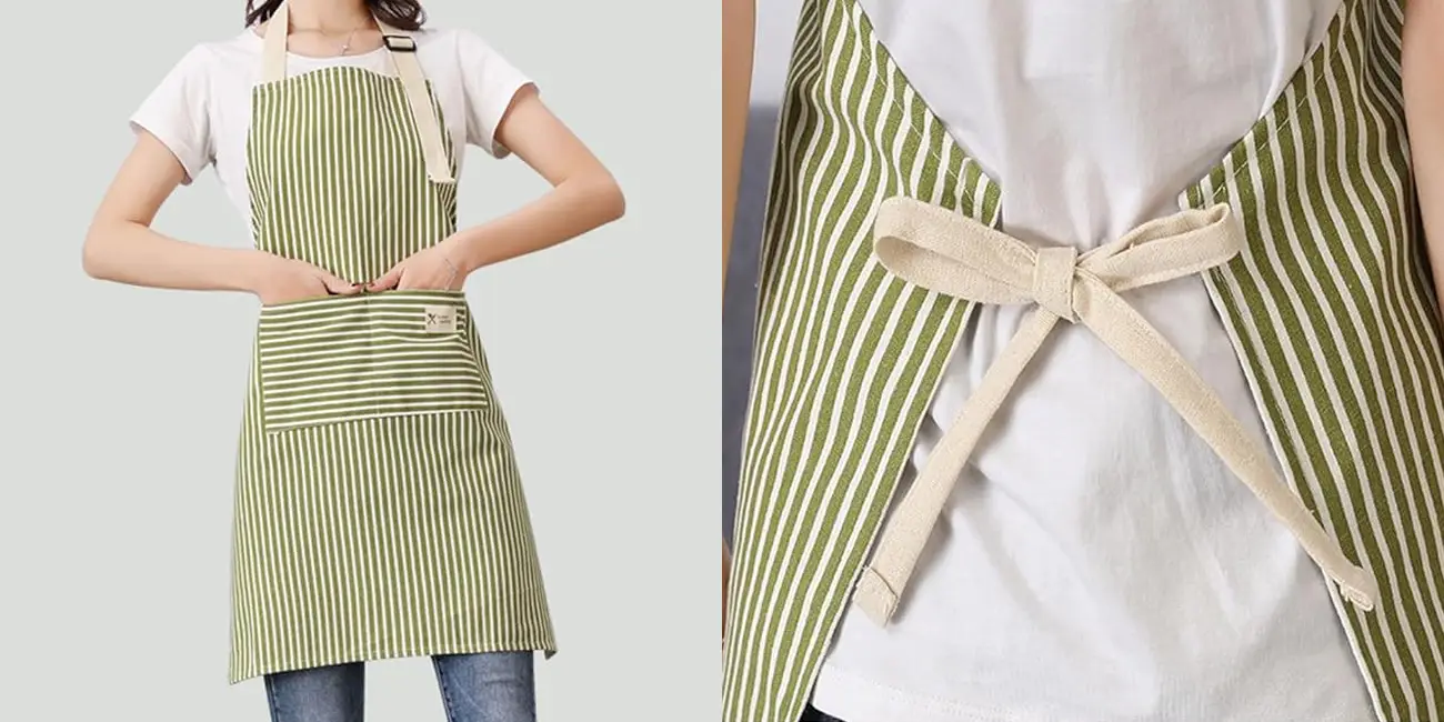 Pack 2x delantal de cocina con bolsillo