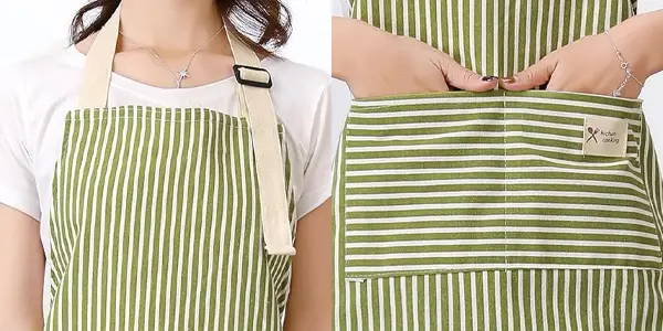 Pack 2x delantal de cocina con bolsillo