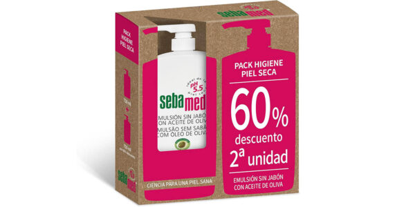 Pack 2x Emulsión sin jabón Sebamed Pieles Sensibles de 750 ml