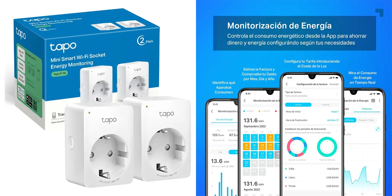 Pack 2x enchufe WiFi TP-Link Tapo P110
