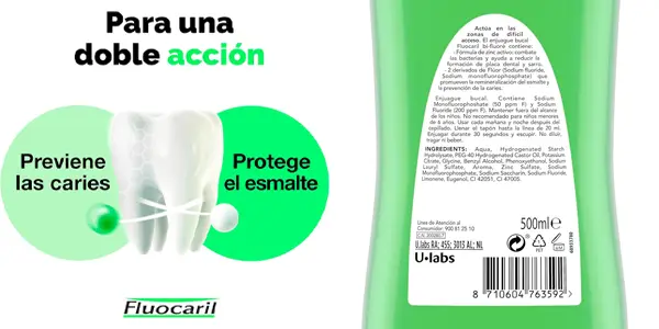 Pack 2x enjuague bucal FLUOCARIL Bi-Fluore de 500ml