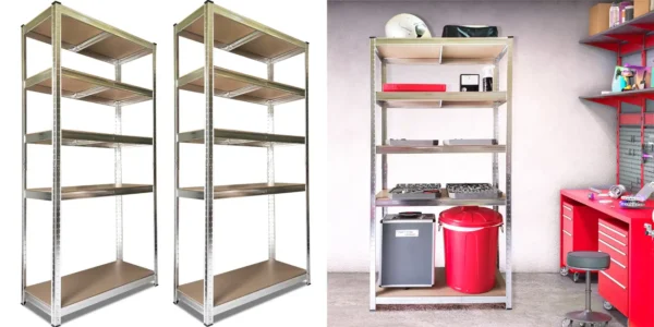 Pack 2x Estantería metálica galvanizada Nyara