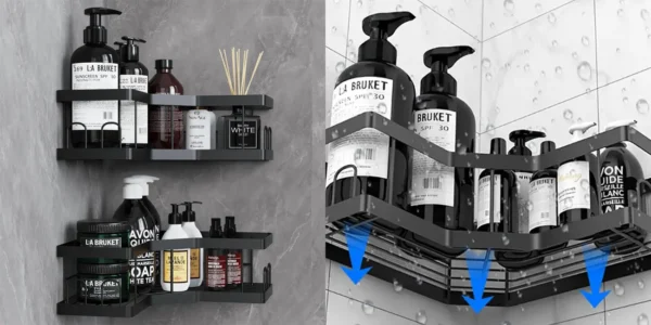 Pack de 2 estantes de baño AceMining adhesivos