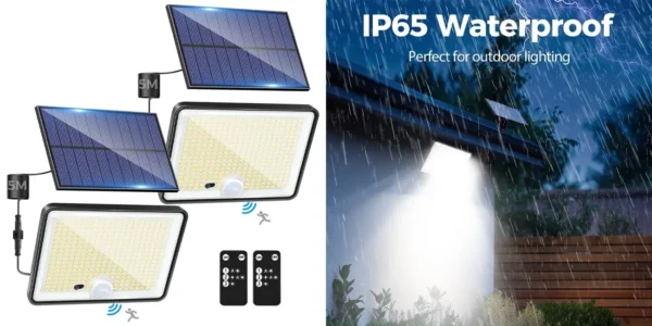 Pack 2x foco LED LOTMOS con carga solar