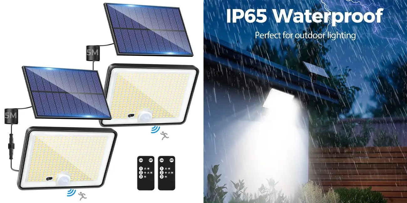 Pack 2x foco LED LOTMOS con carga solar