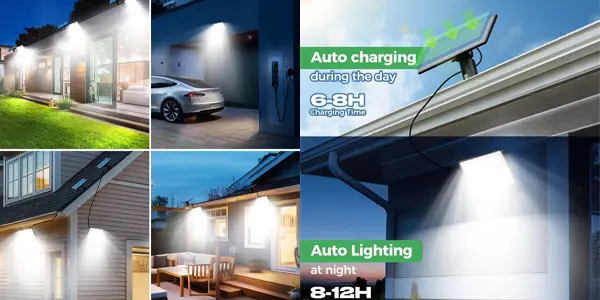 Pack 2x foco LED LOTMOS con carga solar