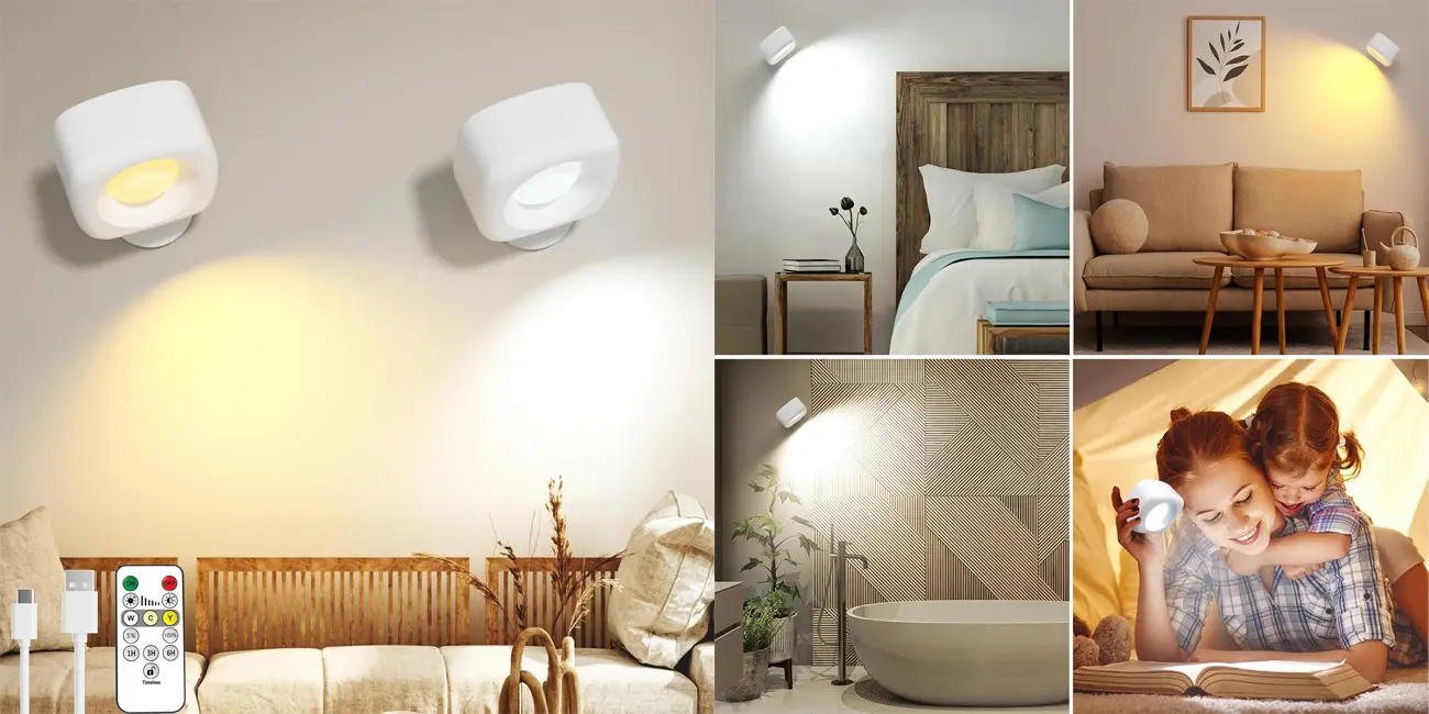 Pack 2x lámpara de pared HighLuc recargable