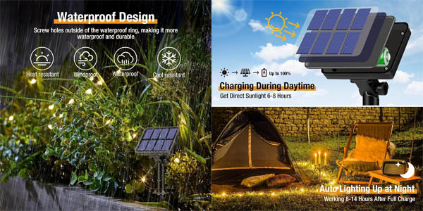 Pack 2x Guirnalda LED solar Btfarm de 15 metros cada una