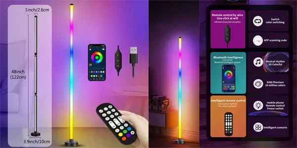 Lámpara de pie LED RGB