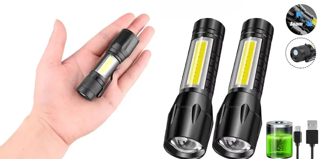 Pack 2x linterna LED COB recargable