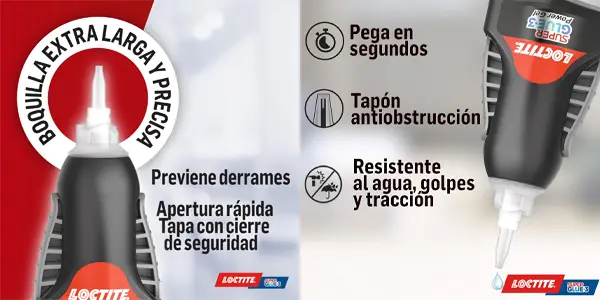 Pack 2x Pegamento Loctite Super Glue-3 Power Gel